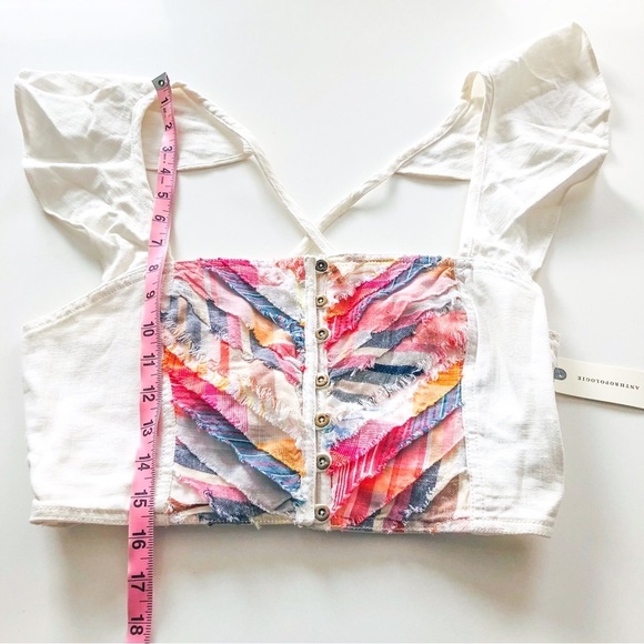 Pilcro Striped Ruffle Sleeve Button-Front Cami – Size Small NWT - Picture 6 of 14